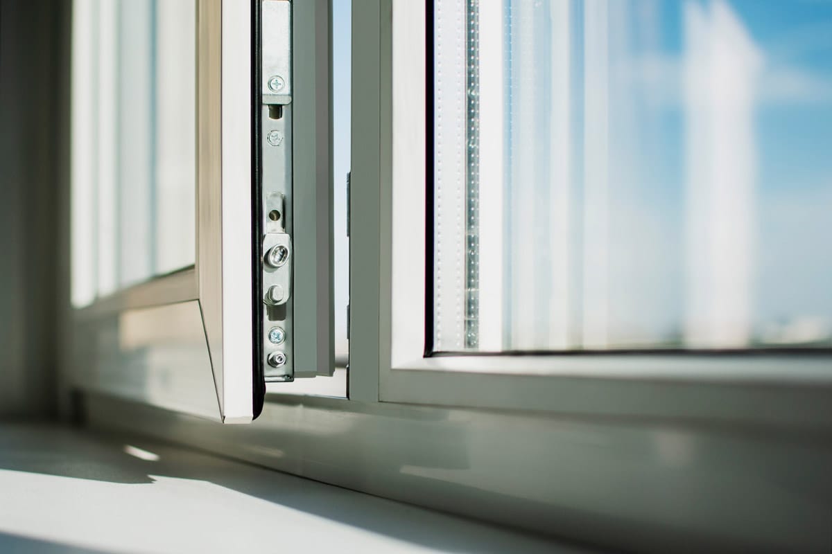 Fragment of the new window frame Aluminium kozijn