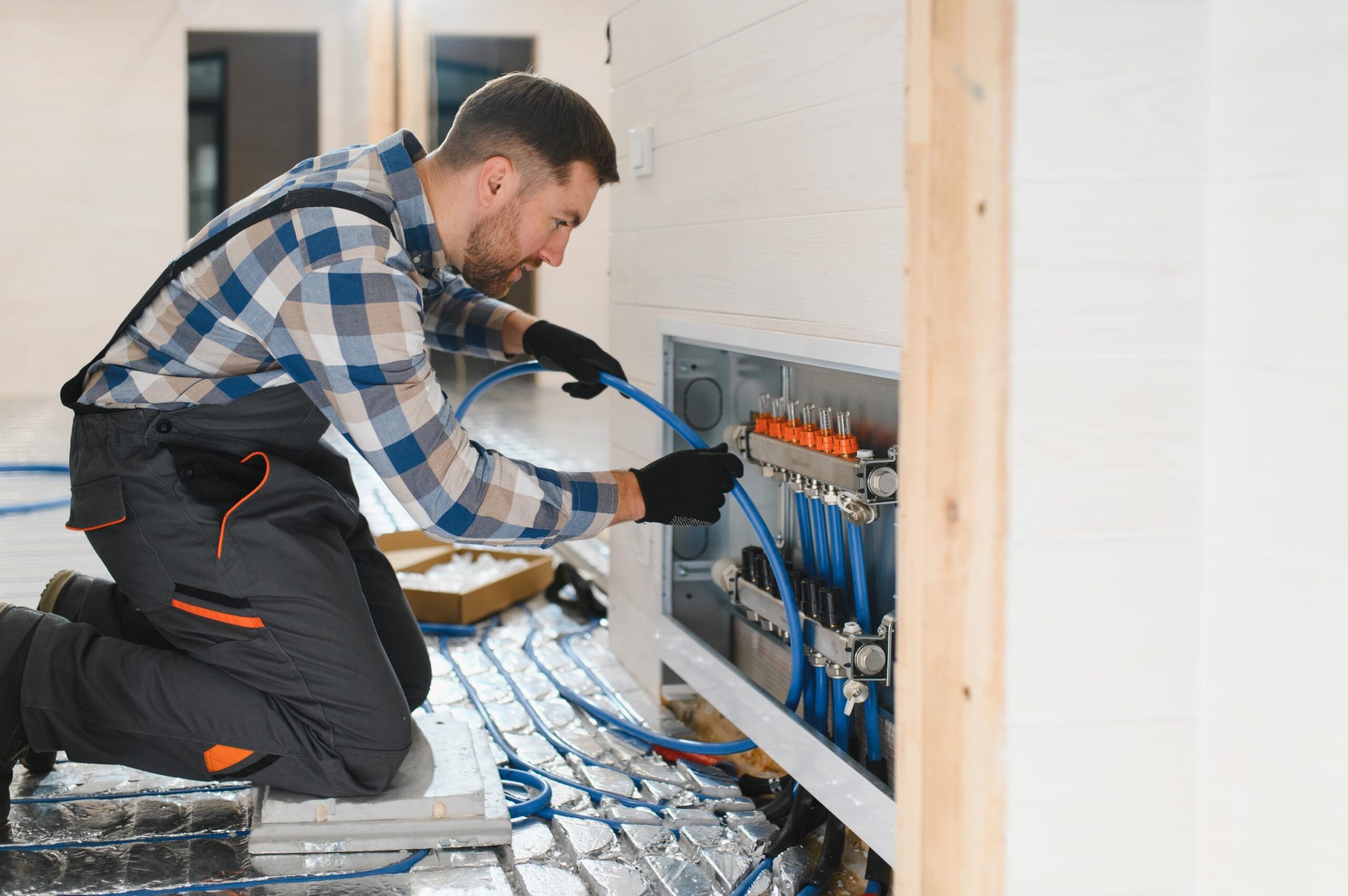 Vloer mer vloerverwarming leggen